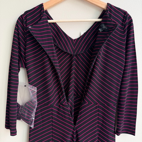 Talbots Black and Pink Striped Long Sleeve Dress - Picture 10 of 13